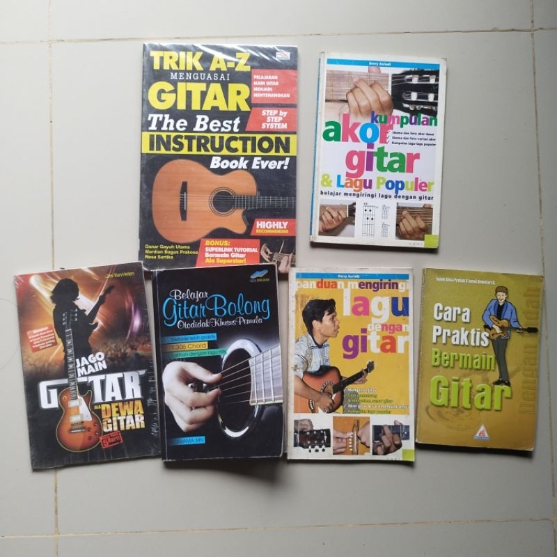 Varian Buku Hobi Gitar; TRIK A-Z MENGUASAI GITAR, Kumpulan AKOR GITAR, Jago Main GITAR ala DEWA GITA