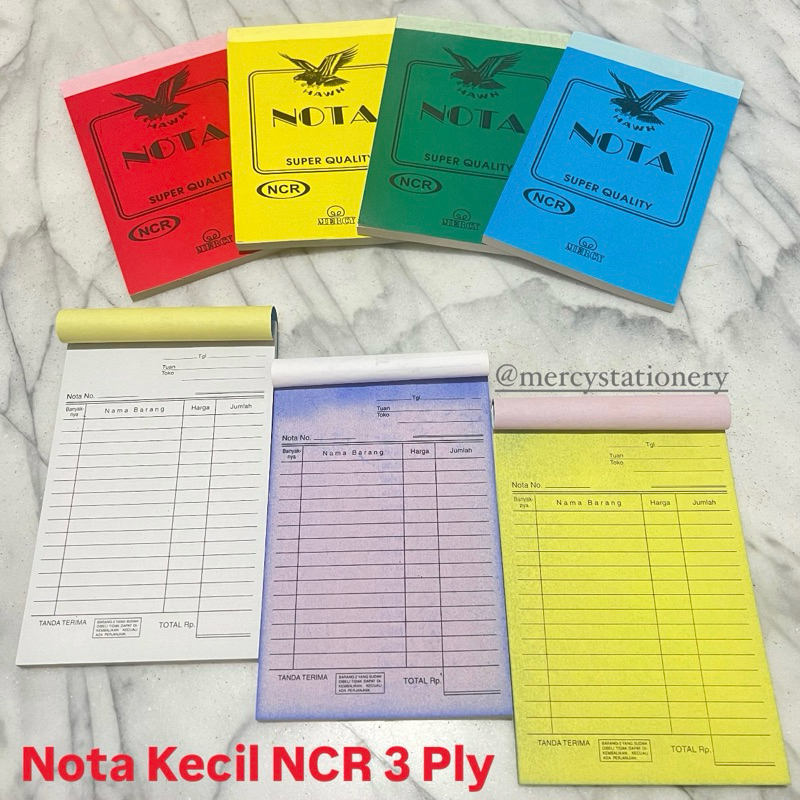 

Nota Kecil Rangkap 3 NCR Mercy Nota MERCY 1/4 Folio olshop