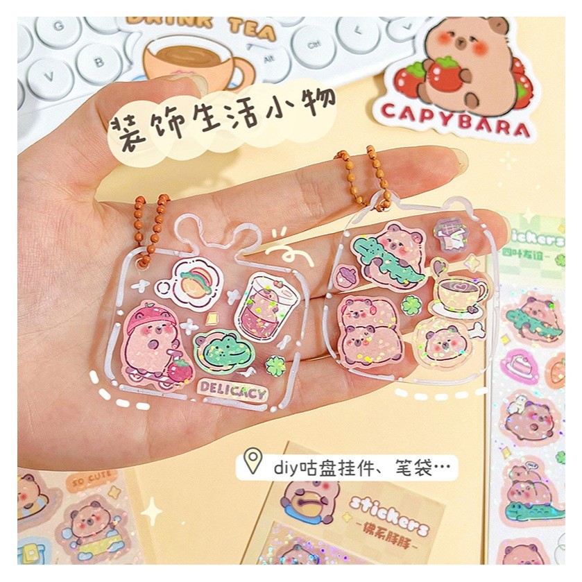 

Stiker Glitter Capybara Glossy Cantik Import