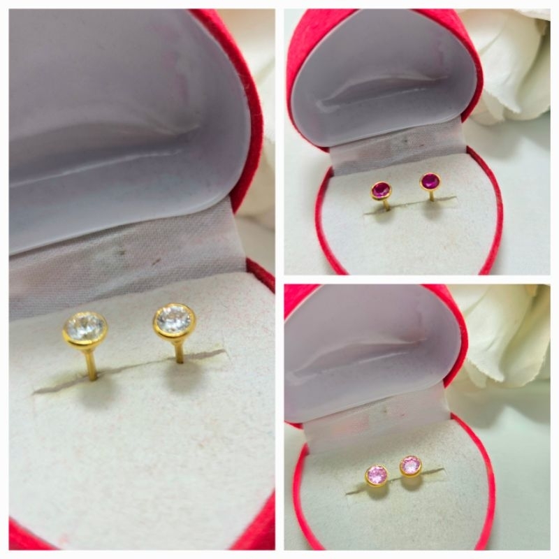 Giwang Tusuk Emas Muda Mata Burung Setengah Gram