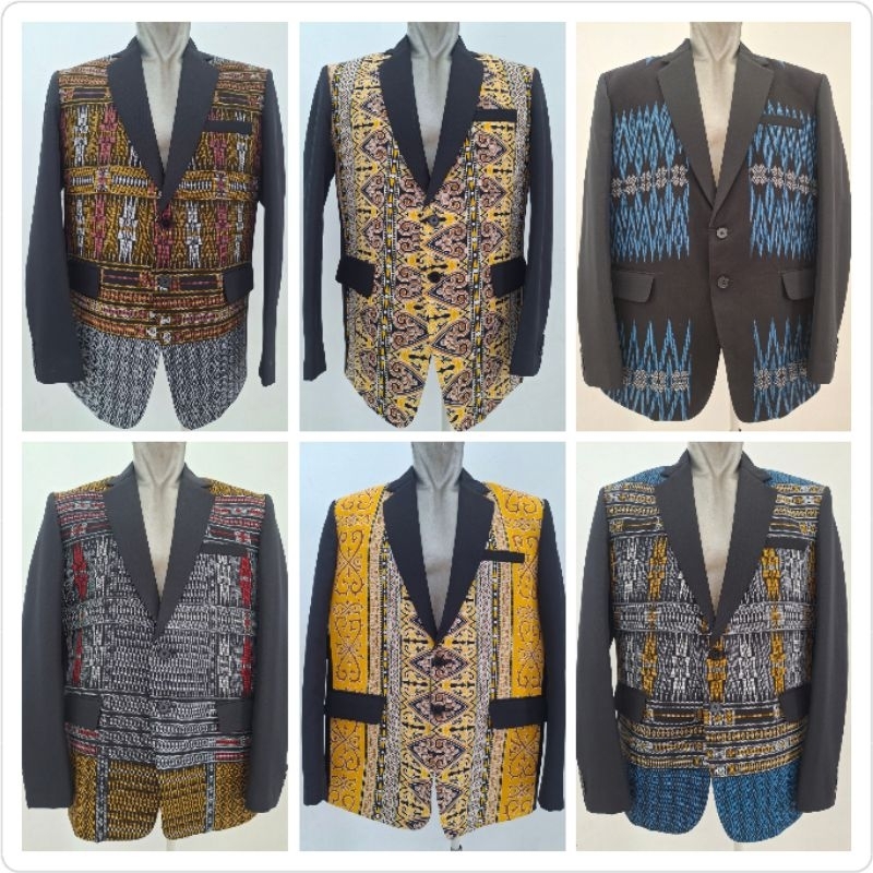 Jas ulos Sumatera / Jas Pria motif ulos full lapis / Jas pria ulos tenun kombinasi superblack