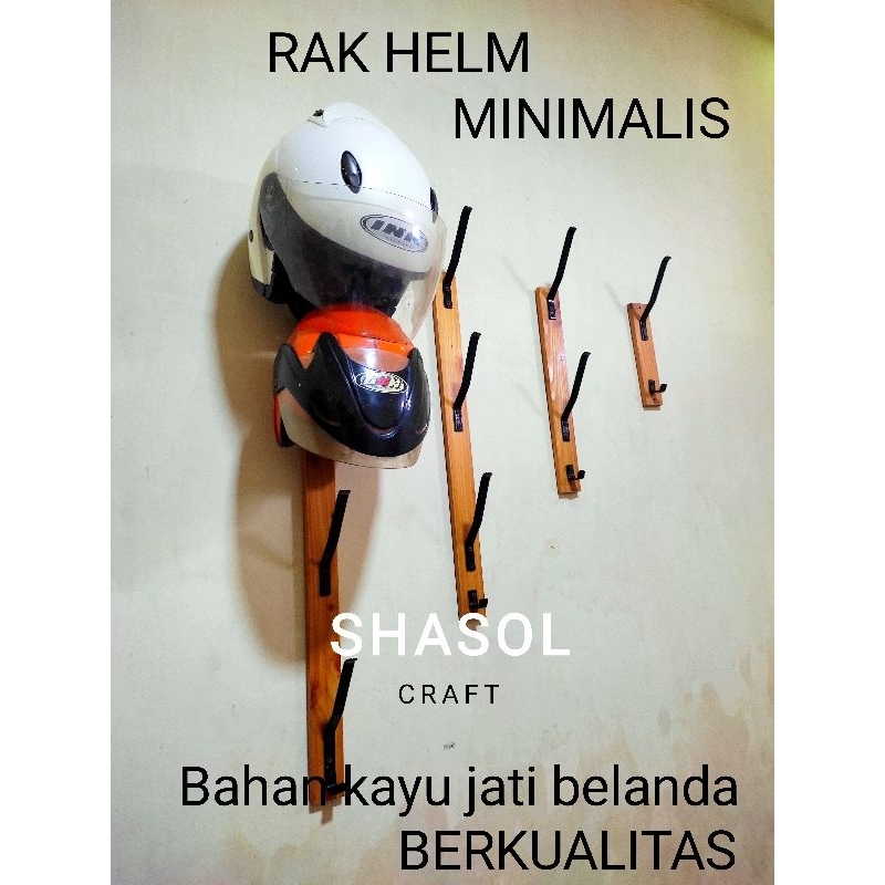 RAK HELM gantungan 1,2,3,4susun/gantungan helm dinding,Tempat helm kayu/Tempat helm susun kayu