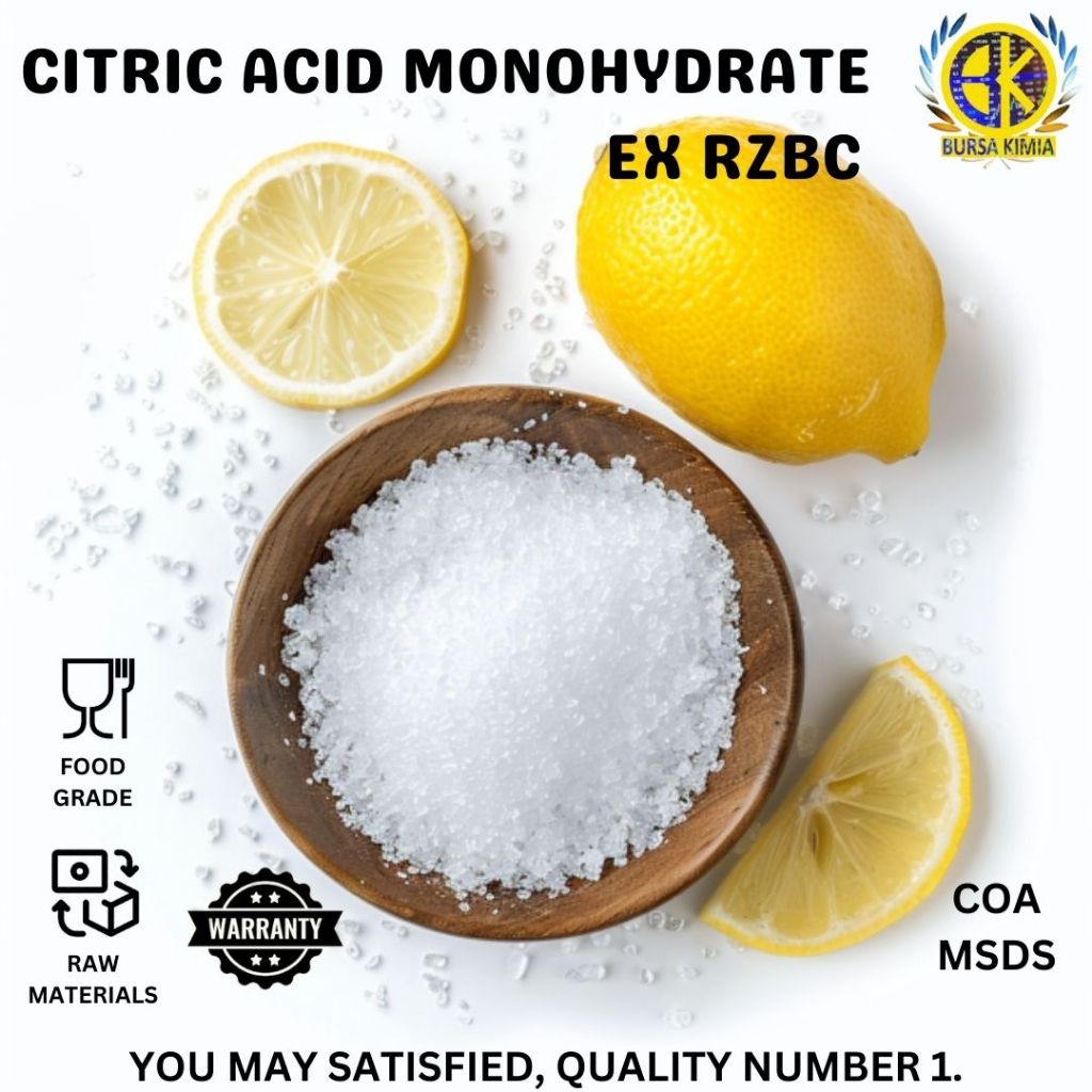 

Citric Acid Monohydrate 1kg Ex RZBC / Asam Sitrat Mono / Asam Sitrun Monohydrate / Citric Acid 1kg