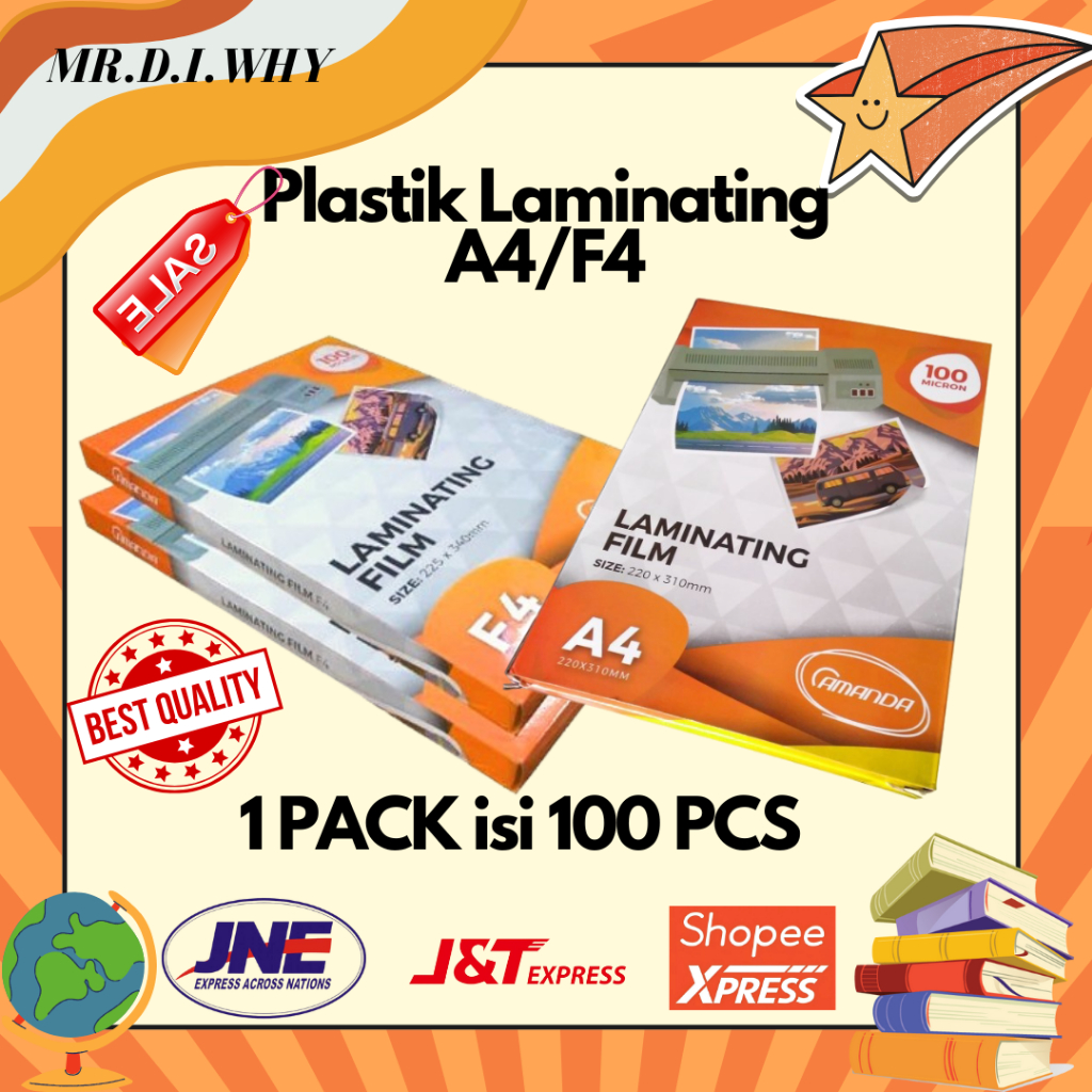 

Plastik Laminating Amanda A4 / Laminating Amanda F4 // Laminating A4 / Laminating F4 (1pack isi 100 lembar) 100 micron
