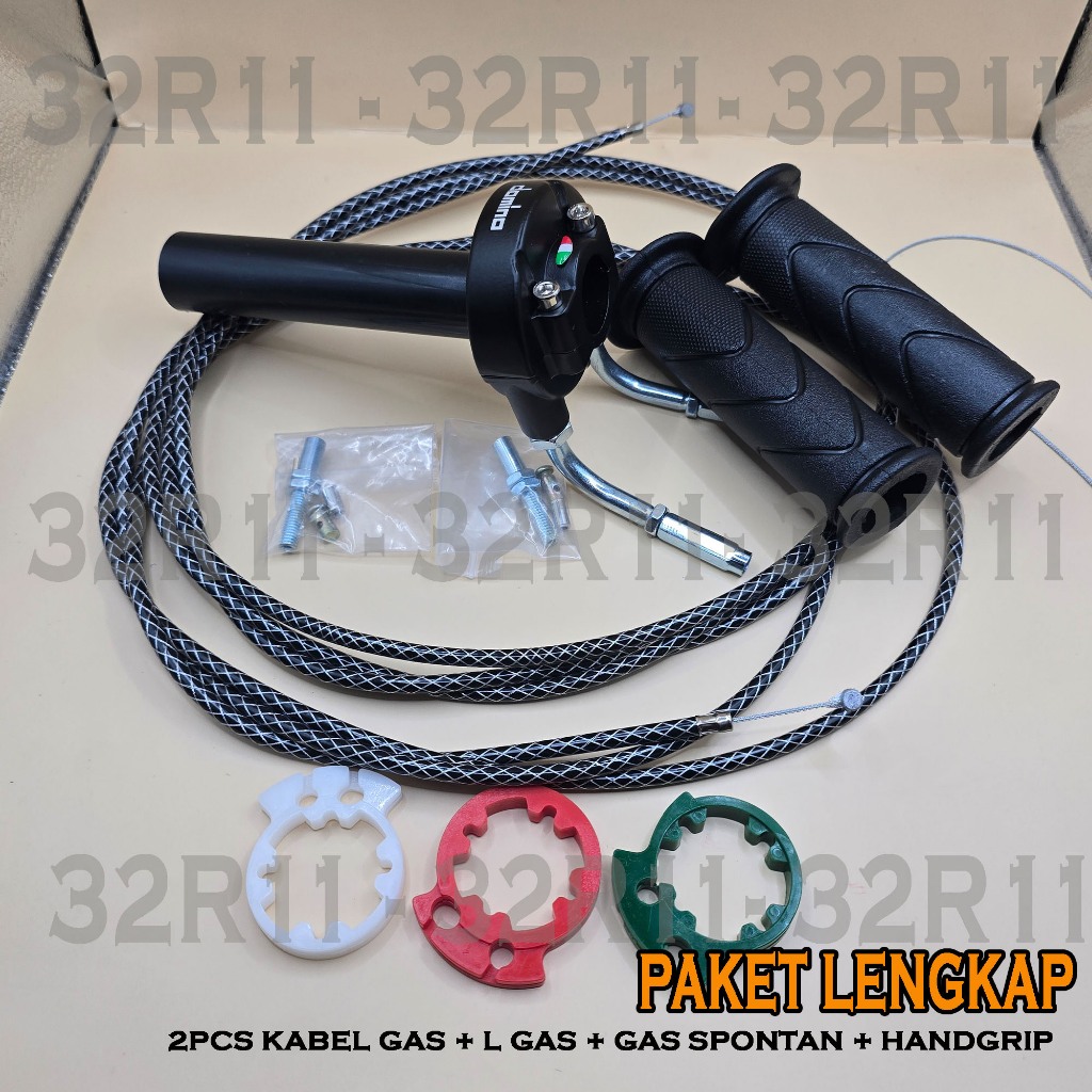 Gas Spontan + L Gas Cnc + 2 Kabel Gas Serat Sonic Satria fu Vixion Vario Beat Scoopy Nmax DLL
