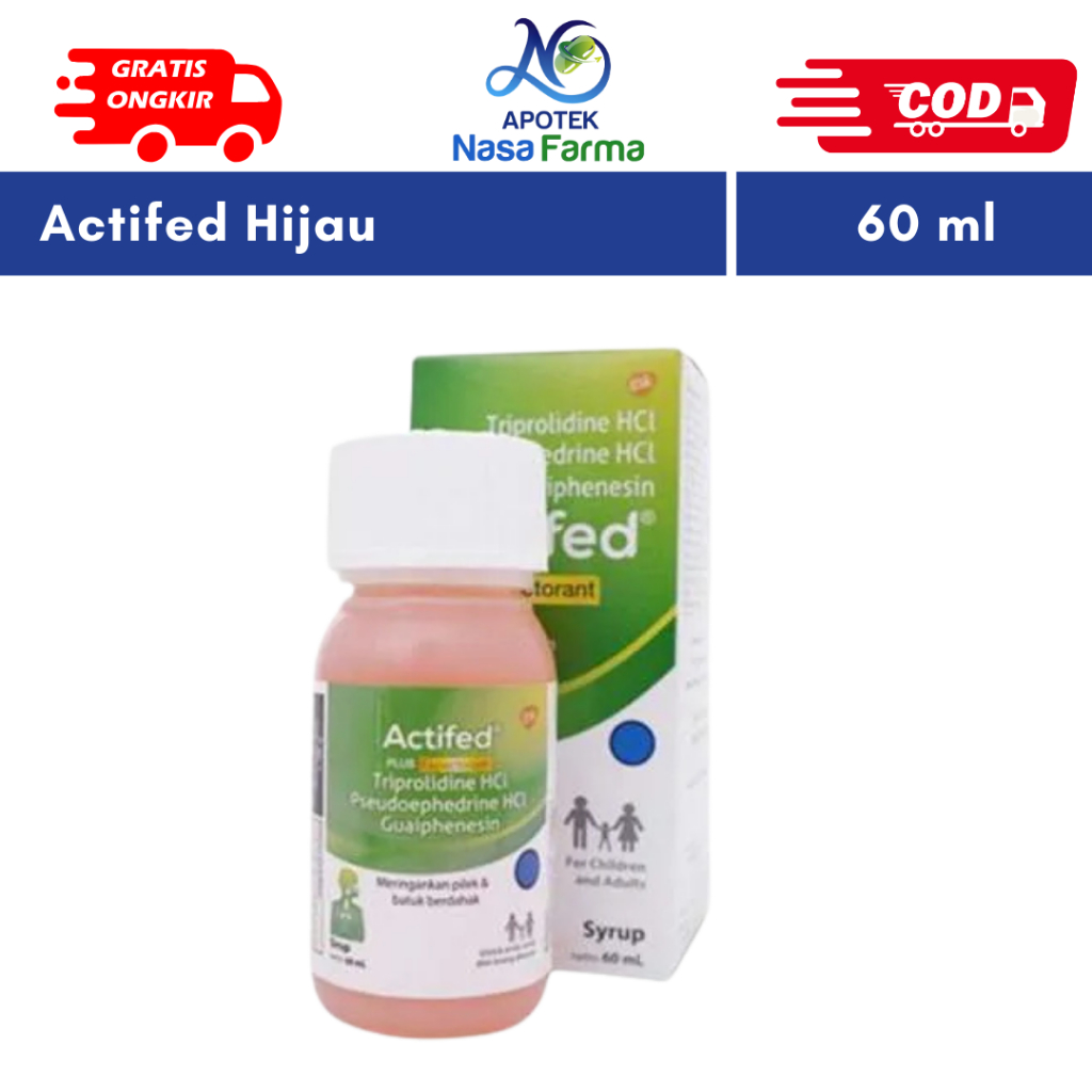 Actifed Plus Expectorant @60ml / Actifed Hijau Sirup @60 ml