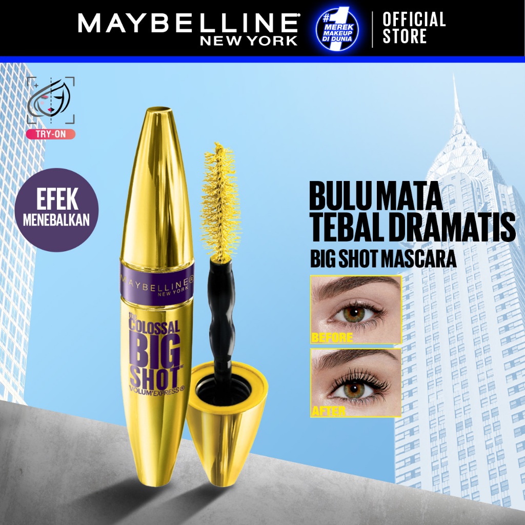 MAYBELLINE OFFICIAL Magnum Big Shot Mascara Make Up - 8.9gr (Mascara Untuk Bulu Mata Tebal Dramatis 