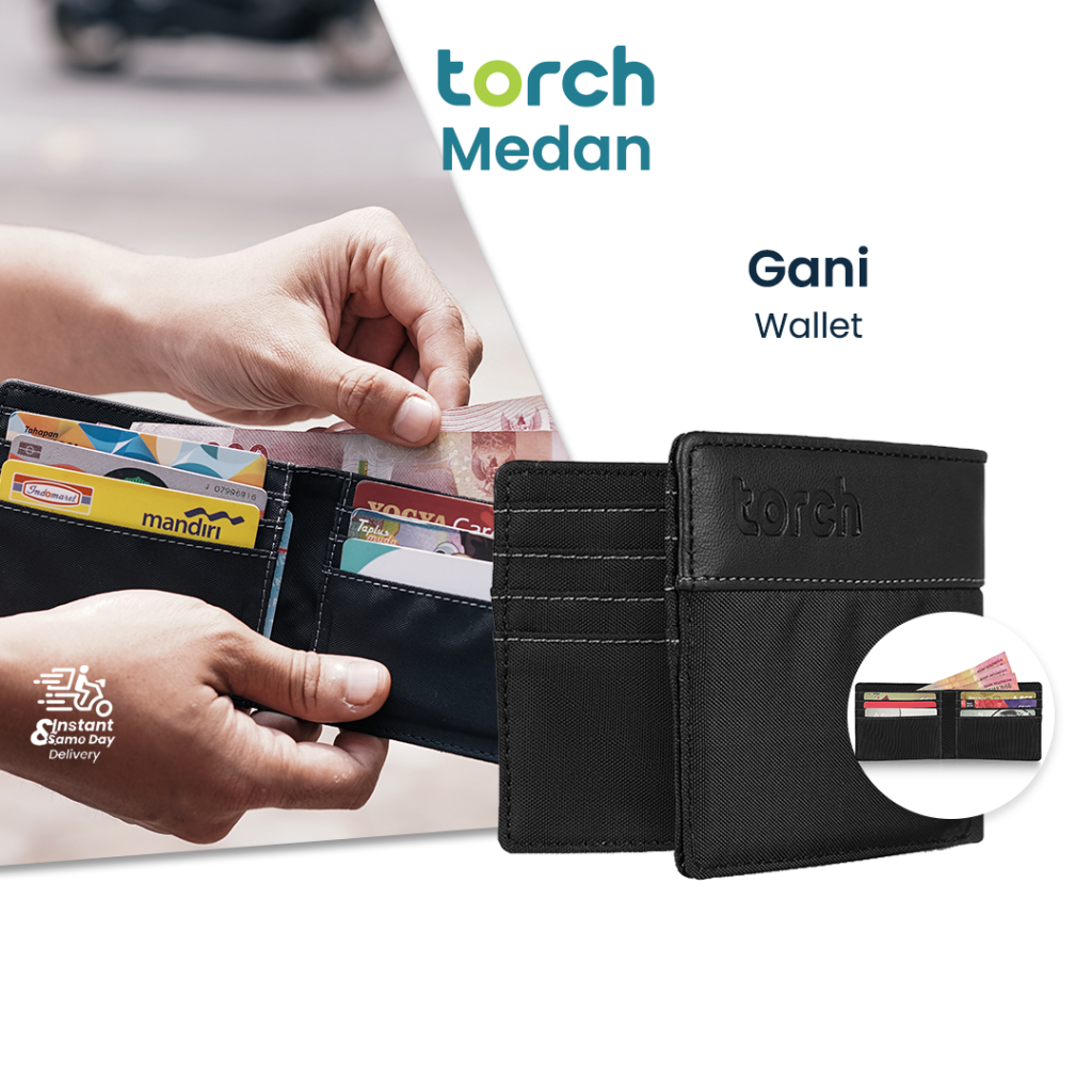 TORCH MEDAN Gani Dompet Lipat Panjang Pria Wanita Tempat Kartu Uang Tahan Air Ringan - Long Wallet W