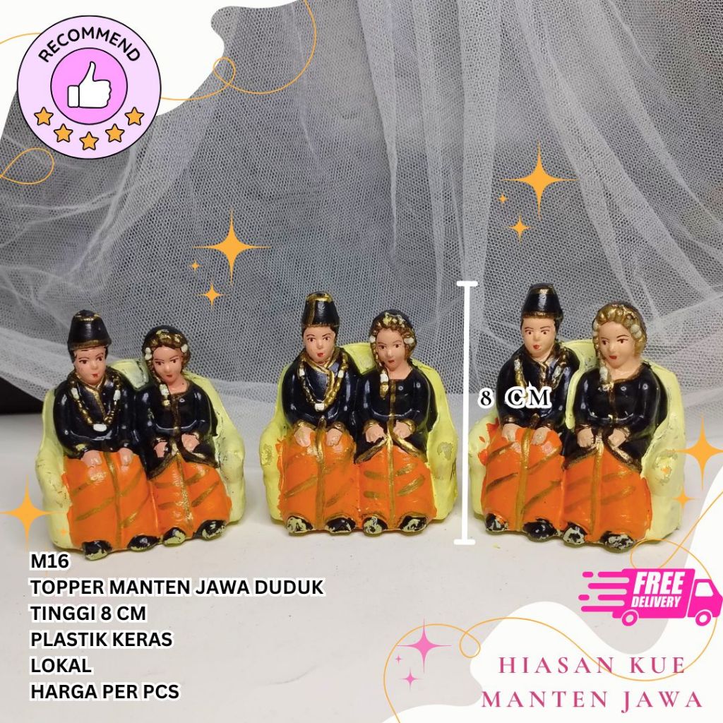 MP-M16 MANTEN JAWA DUDUK/HIASAN KUE PENGANTIN JAWA/ PENGANTIN JAWA DUDUK/HIASAN KUE PATUNG PENGANTIN