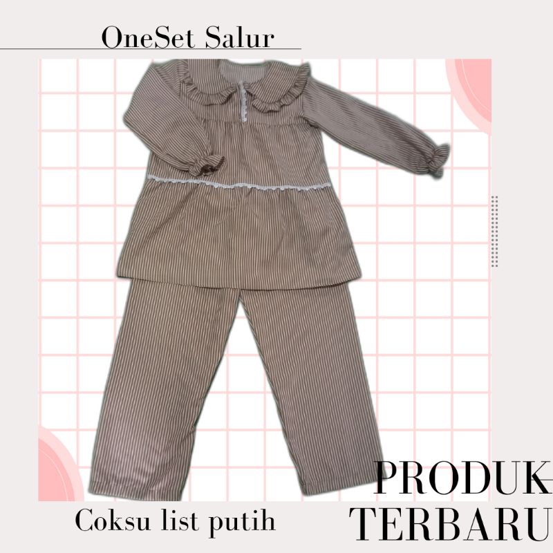 OneSet Salur Setelan wanita salur renda