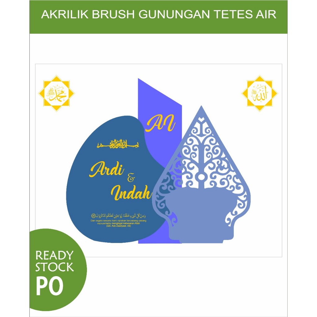 

Akrilik Brush Gunungan Tetes Air Custom warna