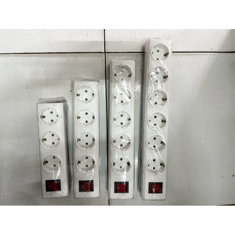 Stop kontak + Saklar BROCO 3 / 4 / 5 / 6 Lubang (tanpa kabel) Colokan listrik