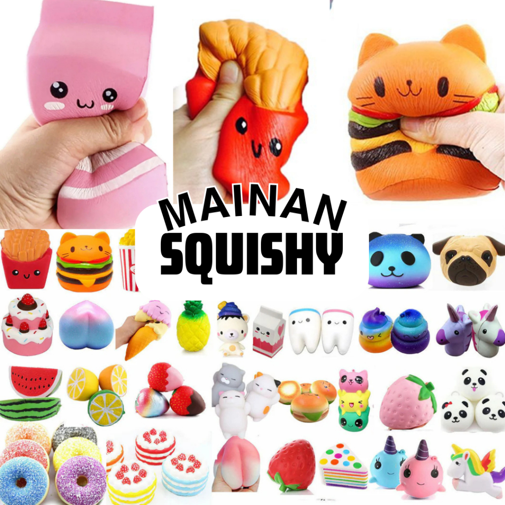 Squishy Mainan Anak Anti Stress Karakter Karet Silikon Toys Squeez Mainan Pencet Lucu Slow Rising
