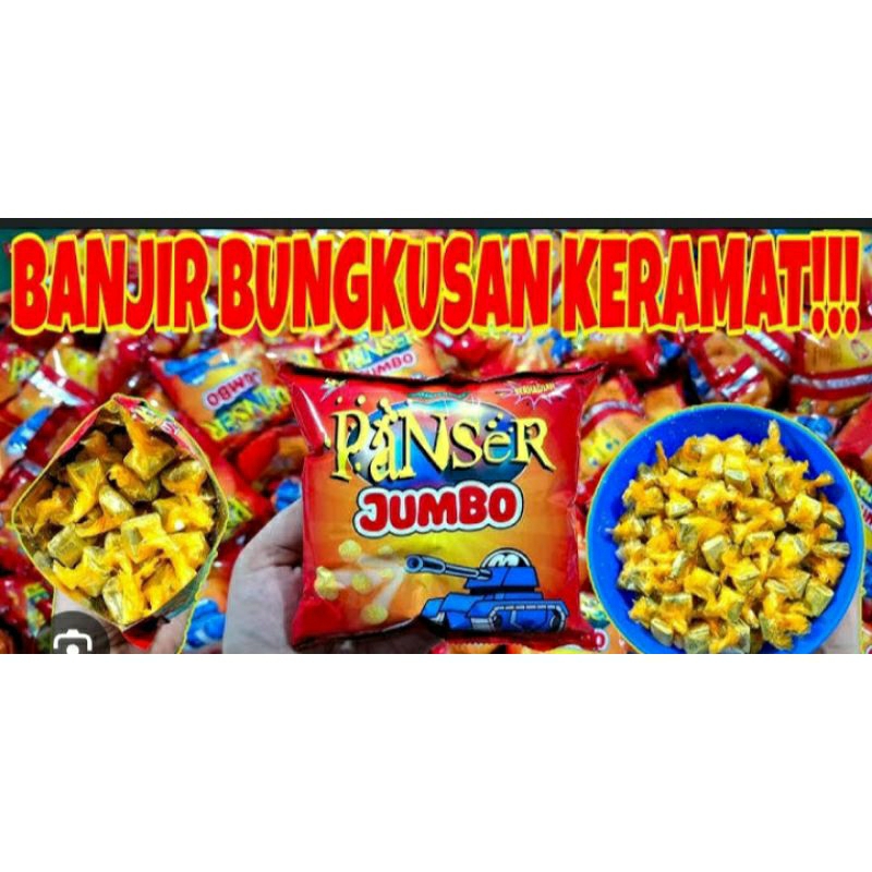 

ciki PANSER JUMBO BERHADIAH UANG 1 PAK ISI 10 BUNGKUS/ ciki berhadiah / ciki viral/ ciki berhadiah uang