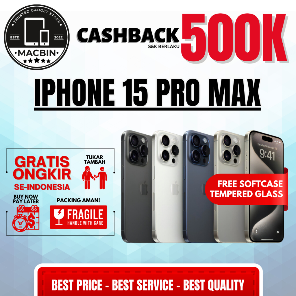 iPhone 15 Pro Max 128gb 256gb 512gb Second Resmi Indonesia