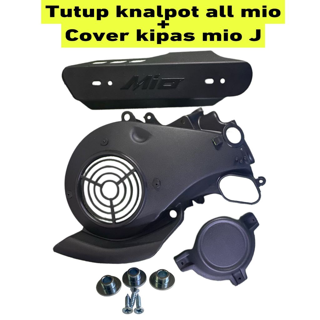 tutup knalpot all mio set tutup kipas mio j | cover knalpot universal mio + cover kipas mio j