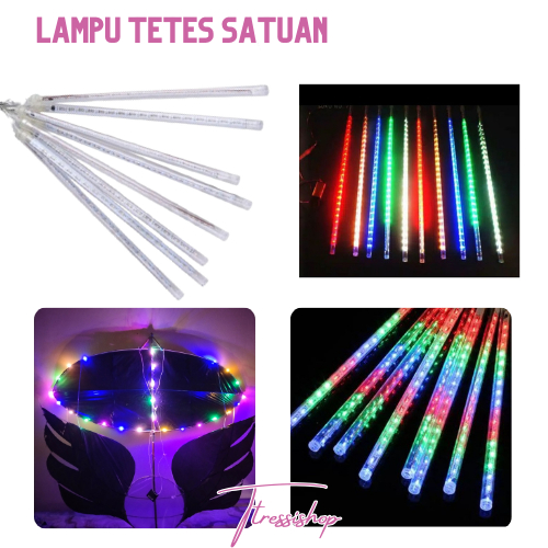 Lampu Tetes Pelangi Satuan Led Layangan Diy Kerajinan Tugas Sekolah Lampu Meteor Batang Lampu Hujan