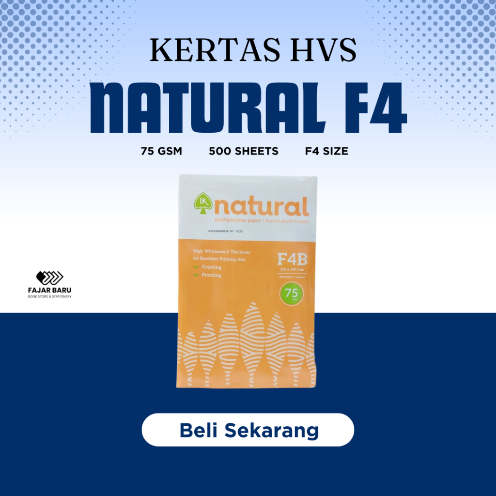 

[ RIM ] KERTAS HVS NATURAL F4 75GSM