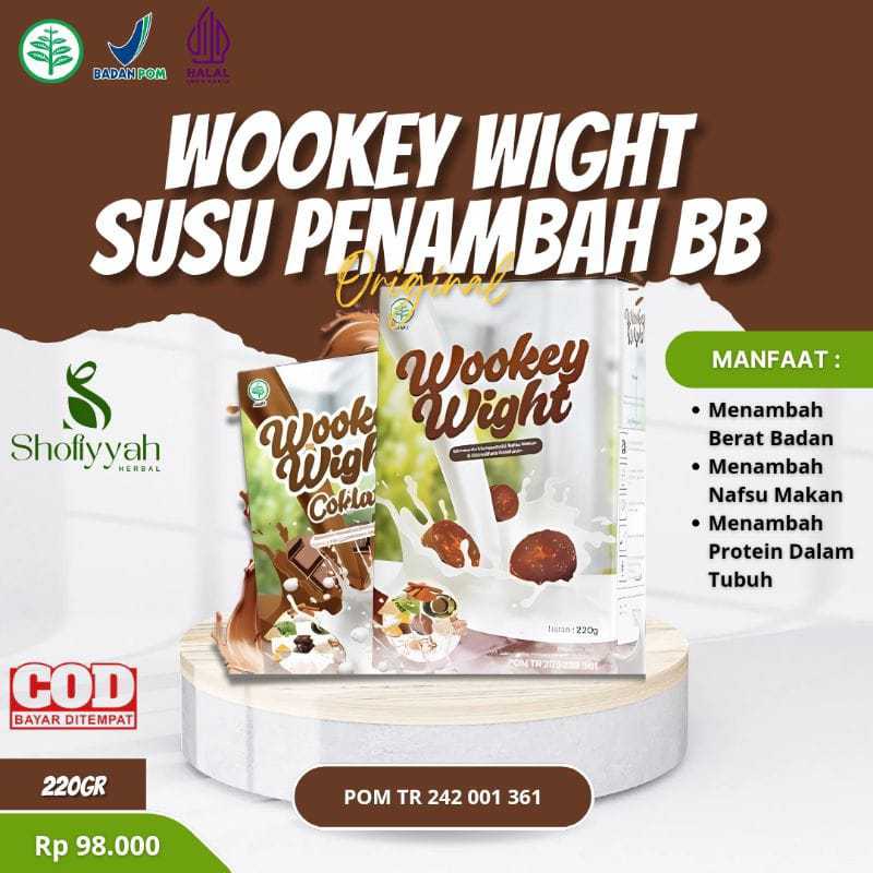 

PROMO !!! Wookey wight Susu penambah Berat Badan BPOM Herbal Alami paket Nutrisi