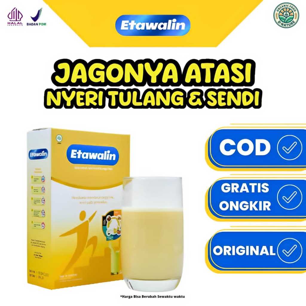 

Etawalin Susu Atasi Nyeri Sendi dan Tulang Tinggi Kalsium Herbal 200gr