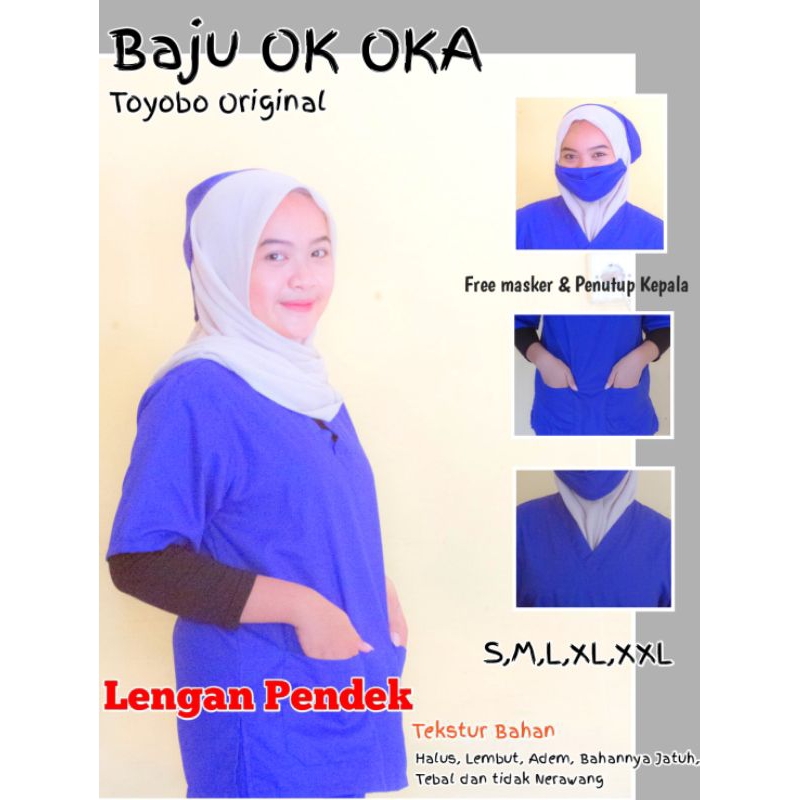 Baju OK OKA LENGAN PENDEK dokter petugas medis perawat jaga Toyobo Premium