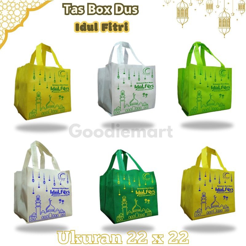 

(Isi 12 PCS) Edisi Lebaran Box dus 22x22 Tas spunbondHajatan