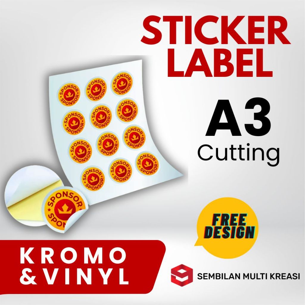 

Print & Cutting Sticker Label A3 Kromo Vinil 5pcs