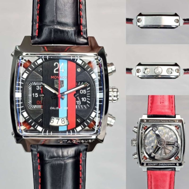 TAG HEUER MONACO CALIBRE 36 LIS MERAH JAPAN QUARTZ PREMIUM QUALITY #jamtanganpria