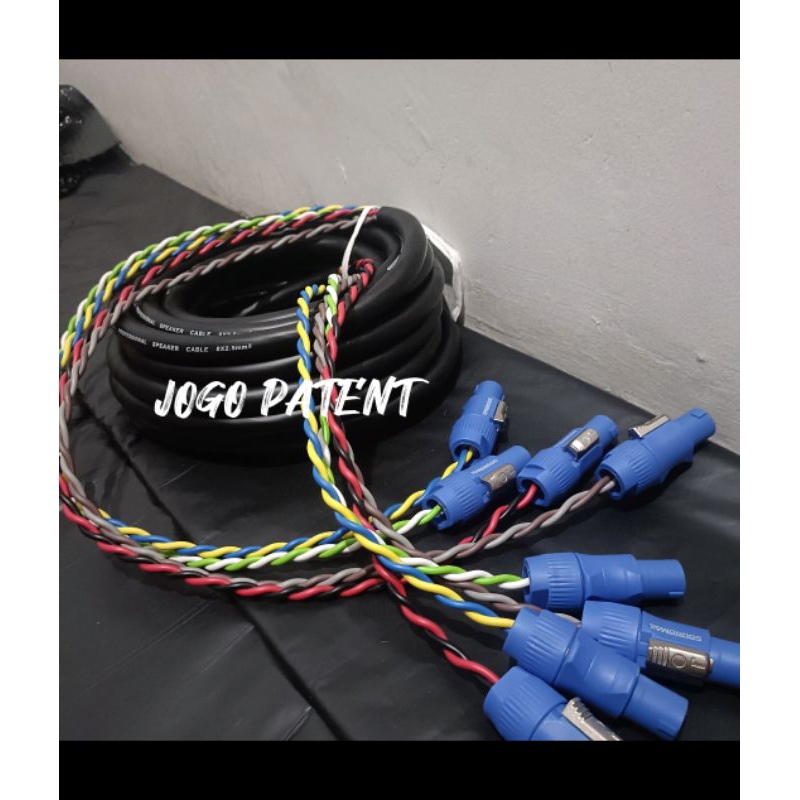 5 METER KABEL SPEAKER SOUNDMAX 8X2.5MM LENGKAP JACK SPEAKON