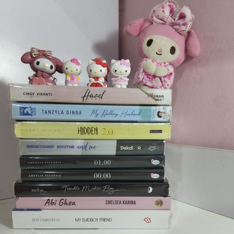 preloved buku novel remaja murah// hazel eyes, my badboy husband, perfectionist doctor and me, 01.00