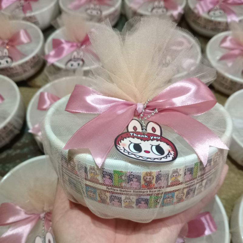 Souvenir Mangkok Custom Bisa Pakai Foto dan Nama Packing Kain tile untuk acara Aqiqah, Khitanan, ula