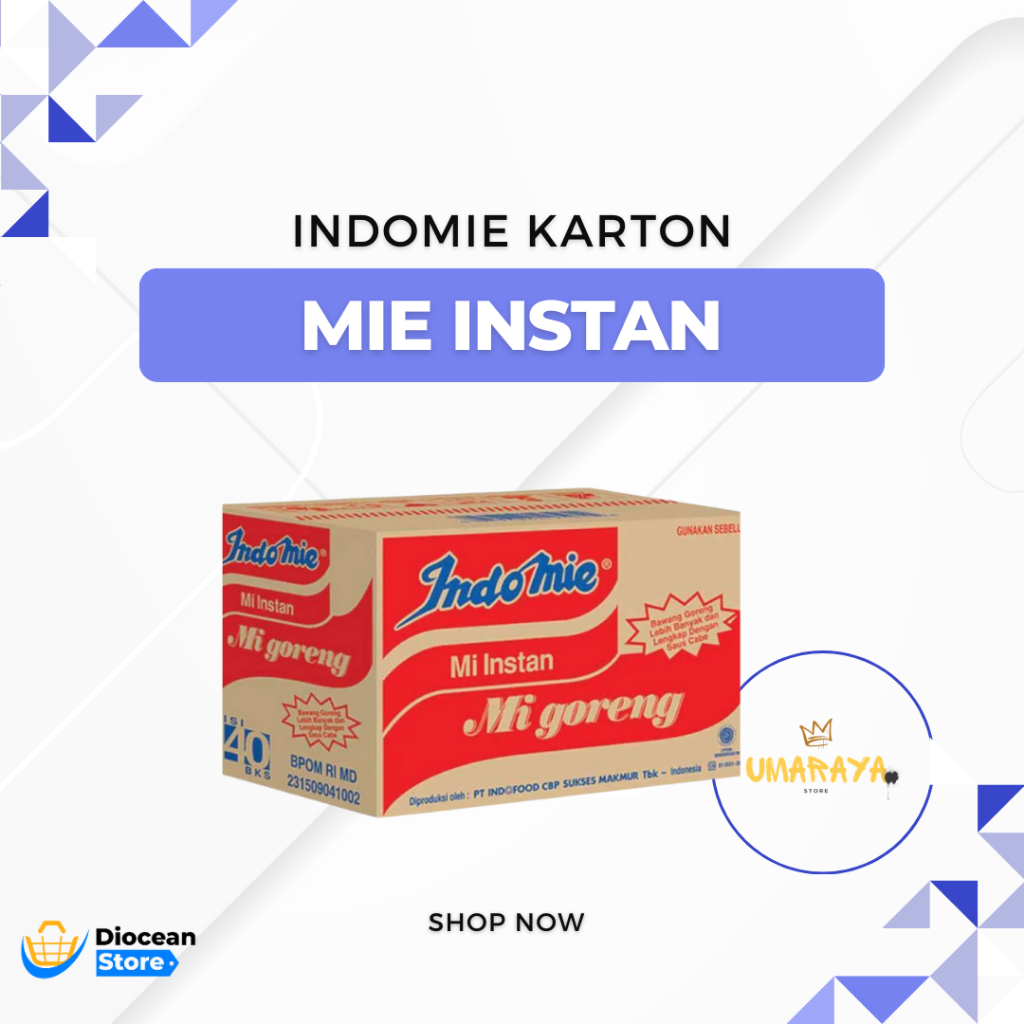 

Indomie Goreng Karton isi 40pcs/Karton Mie Instan
