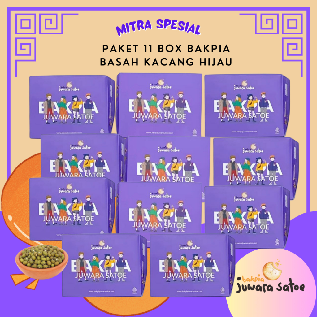 

Paket 11 Box Bakpia Basah Juwara Satoe - Oleh Oleh Khas Jogja