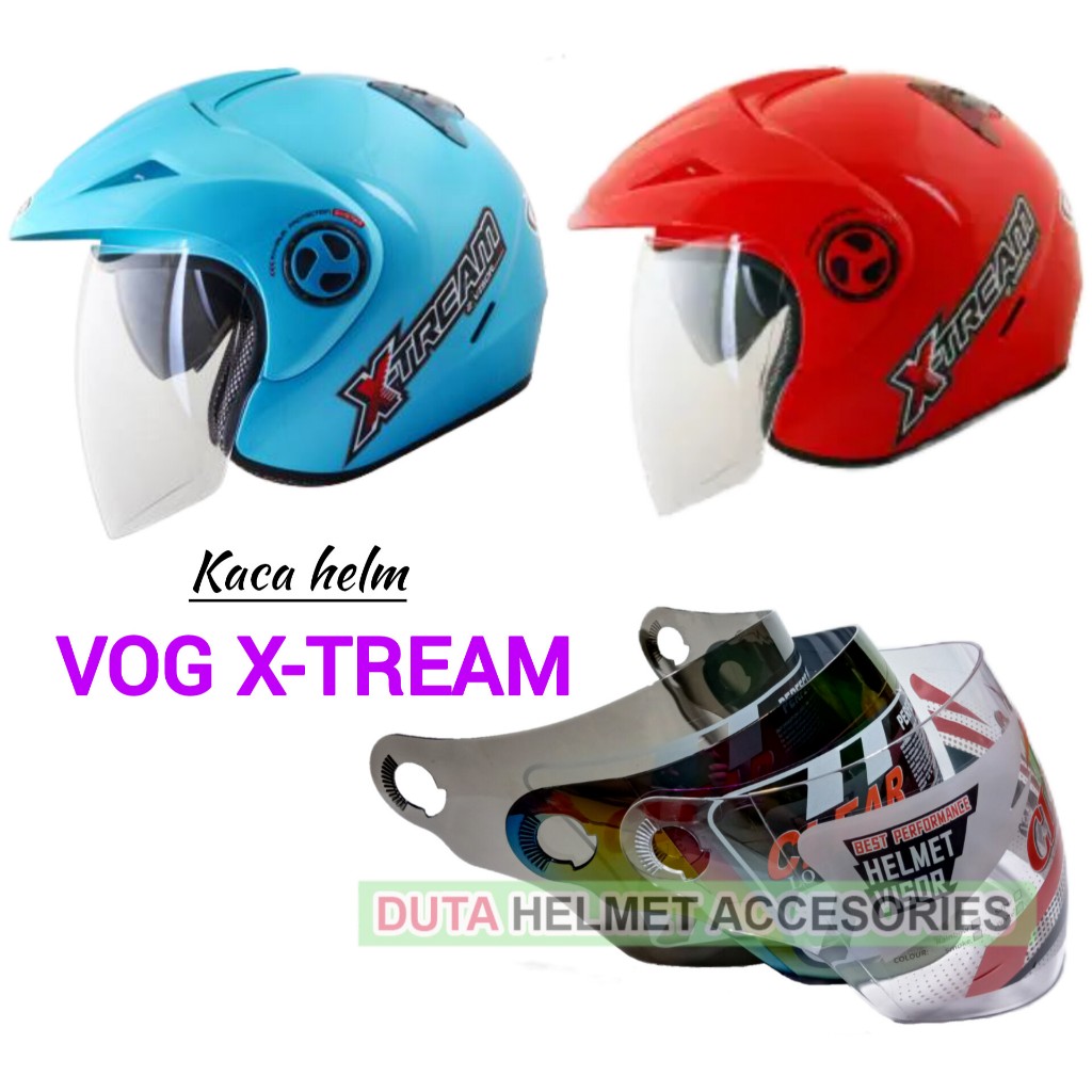 Kaca helm VOG X-TREAM visor helmet vog XTREAM warna pelangi bening hitam