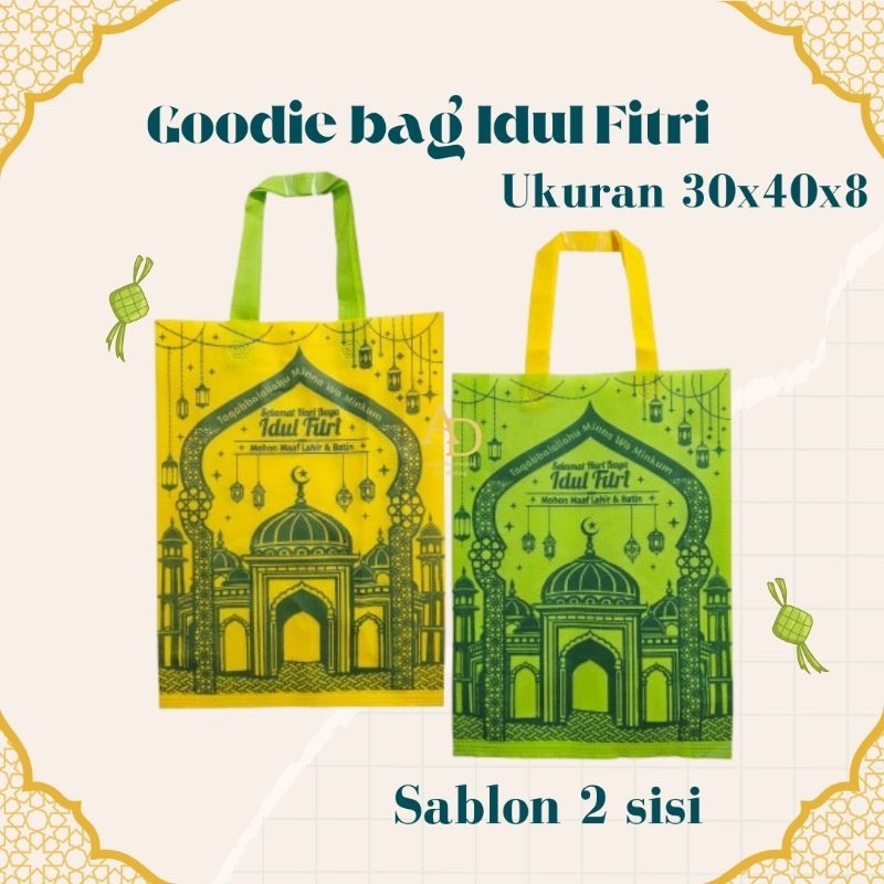 

GOODIE BAG IDUL FITRI 30x40x8 [LUSINAN 12 PCS]/TAS HAMPERS SPUNBOND