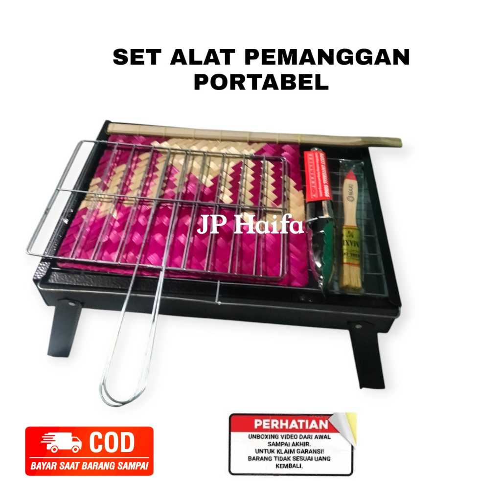 JP Haifa Set Alat Pemanggan Portabel / alat pemanggan sate ayam ikan bakar serbaguna