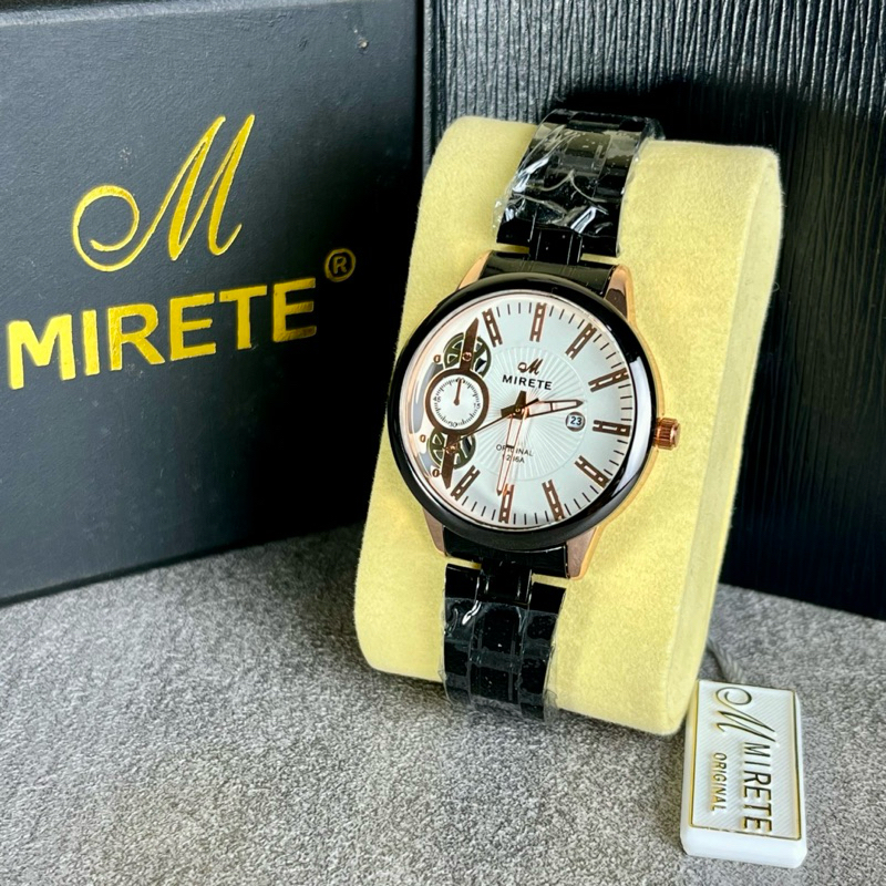 MIRETE Jam Tangan Wanita Model Terbaru Dan Elegan. Water Resistan Rantai Stainless Steel Tanggal Akt