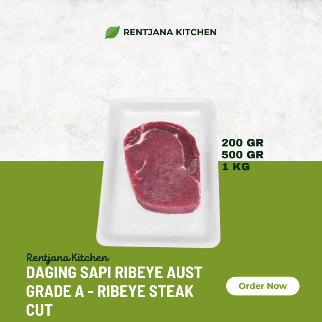 

Daging Sapi Ribeye Aust Grade A - Ribeye Steak Cut 200Gr / 1kg