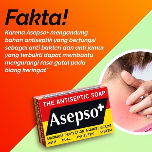 Sabun Asepso plus Antiseptic Soap 80gram Obat kulit gatal-gatal eksim kurap Panu infeksi jamur Kulit