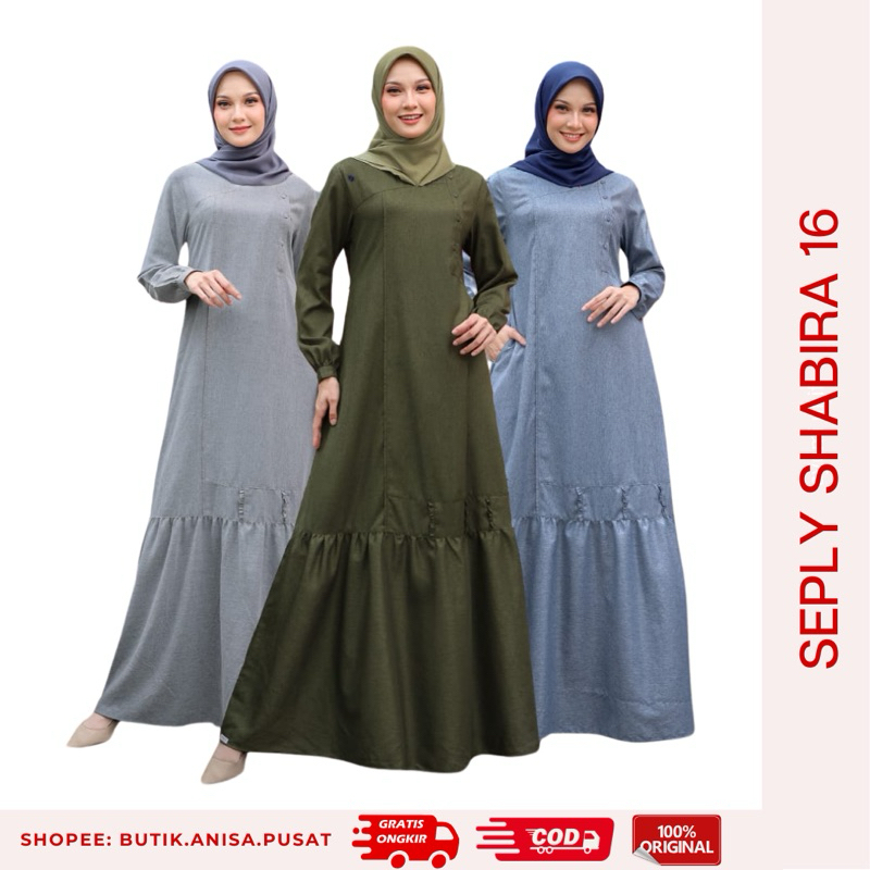 PUSAT25 - SEPLY GAMIS SHABIRA 16 Grey Denim Army