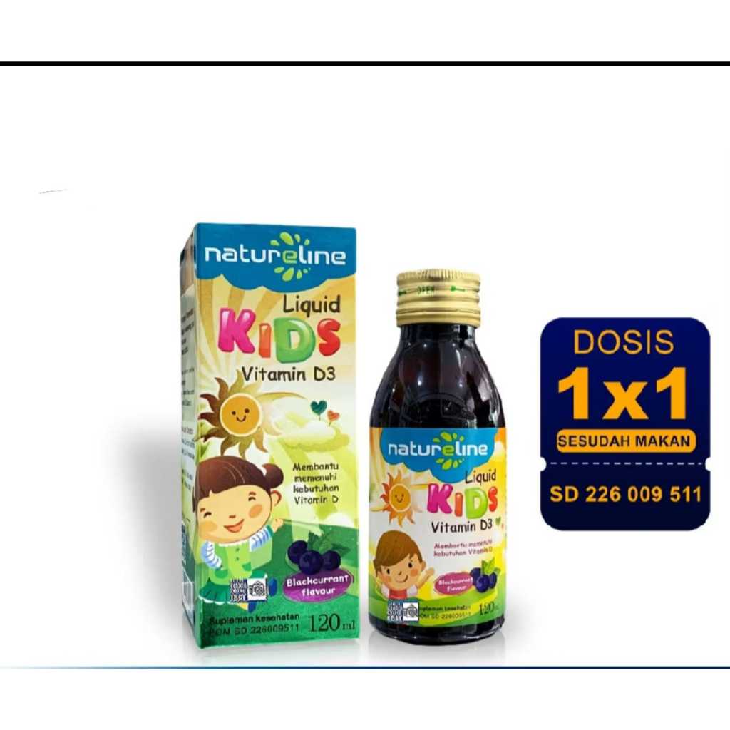 Natureline Liquid Kids vitamin D3 120 ml vitamin D3 400 IU Syrup vitamin D3 anak daya tahan tubuh an