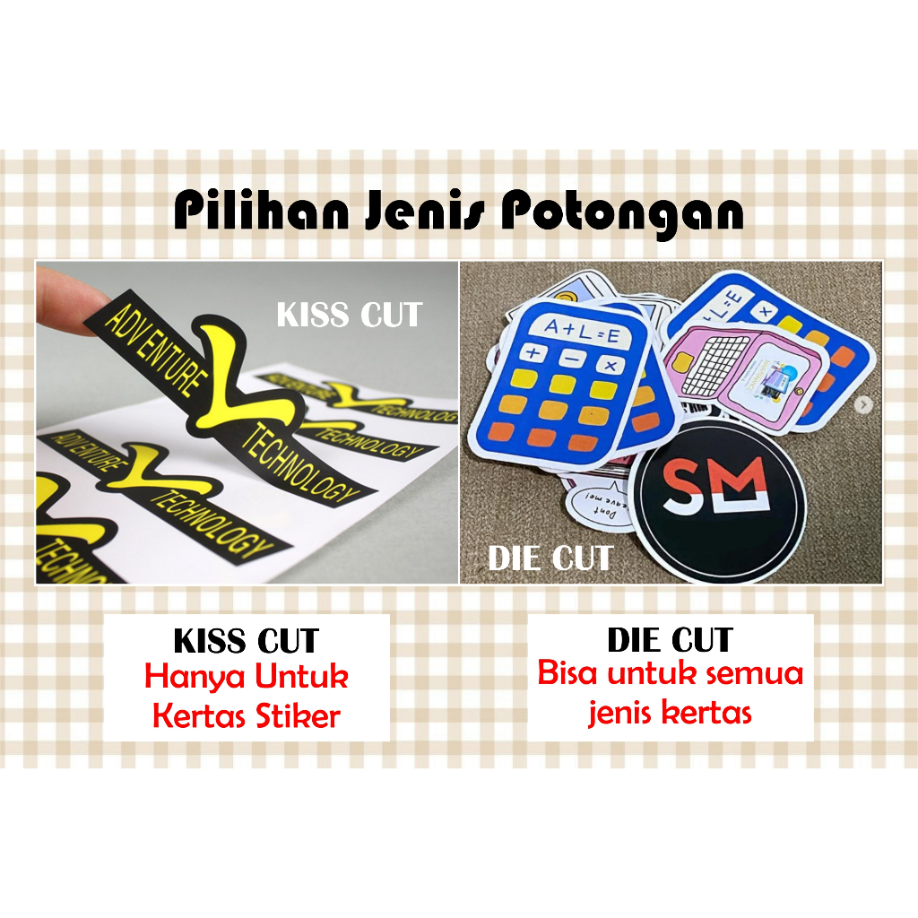 

CUTTING STICKER/NON STIKER (sticker label / kemasan) DIE CUT / KISS CUT