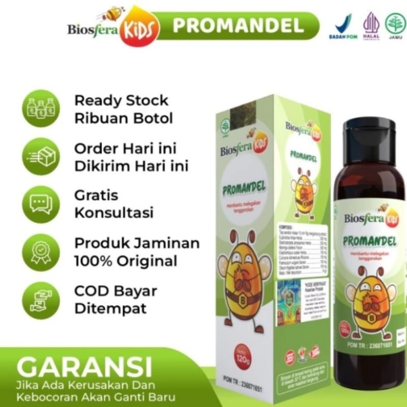 

Biosfera Kids Promandel Obat Herbal Radang Amandel Tengorokan