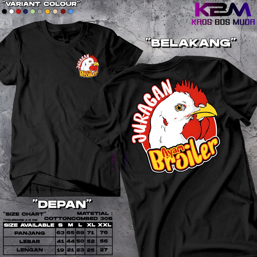 Kaos Juragan Ayam Broiler // Kaos Atasan Pria // Kaos Keren // Kaos Pria dan Wanita // Baju AFC // B