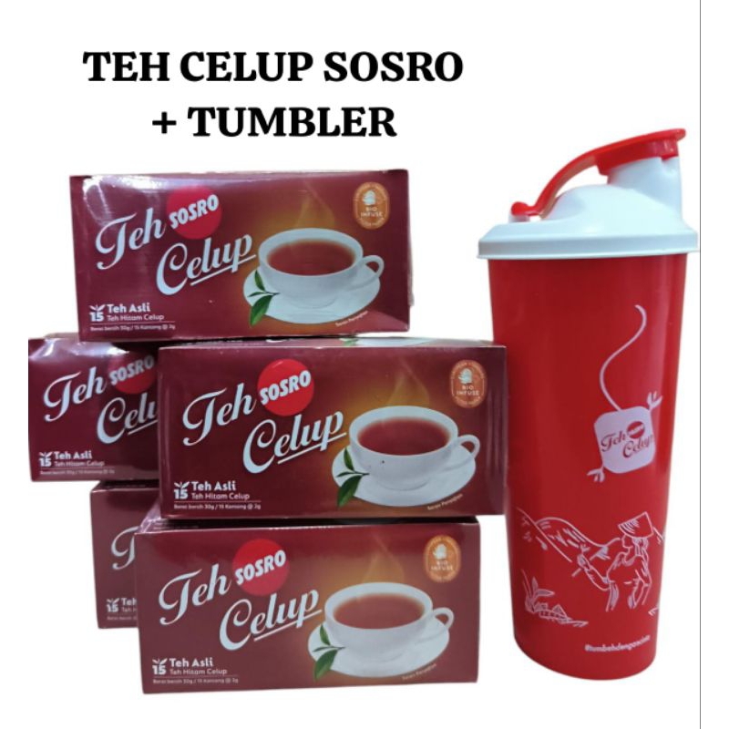 

Paket teh celup sosro isi 5box free tumbler
