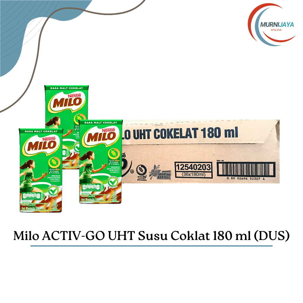 

Milo Active-Go UHT Susu Cokelat 180 ml (DUS - Isi 36 PCS)