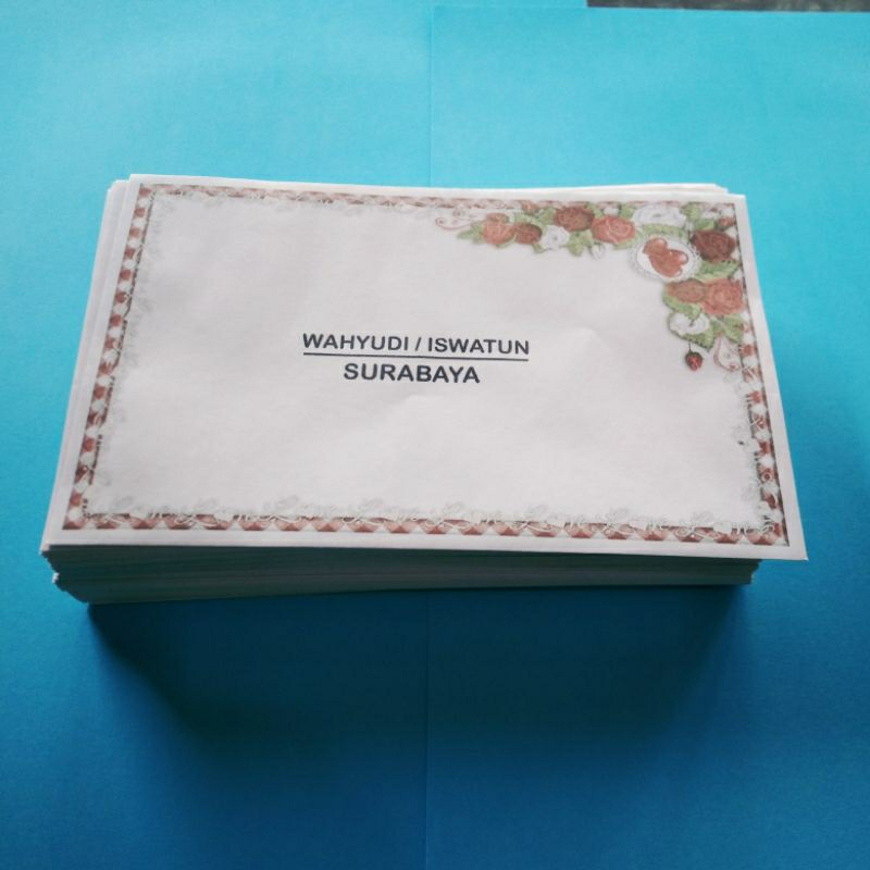 

Amplop Nama buwuhan ukuran 9.5 x 15 isi 100 lmbar