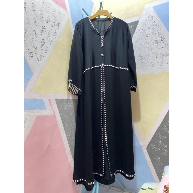 Abaya arab hitam jetblack (preloved)
