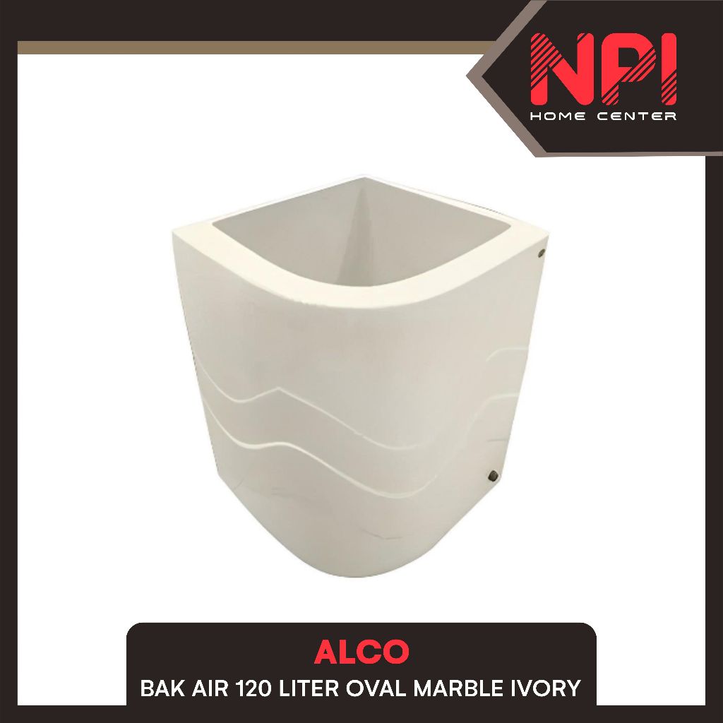 Alco - Bak Air Mandi Sudut Luxury Marble 120 Liter 120 Ltr 120Ltr Ivory