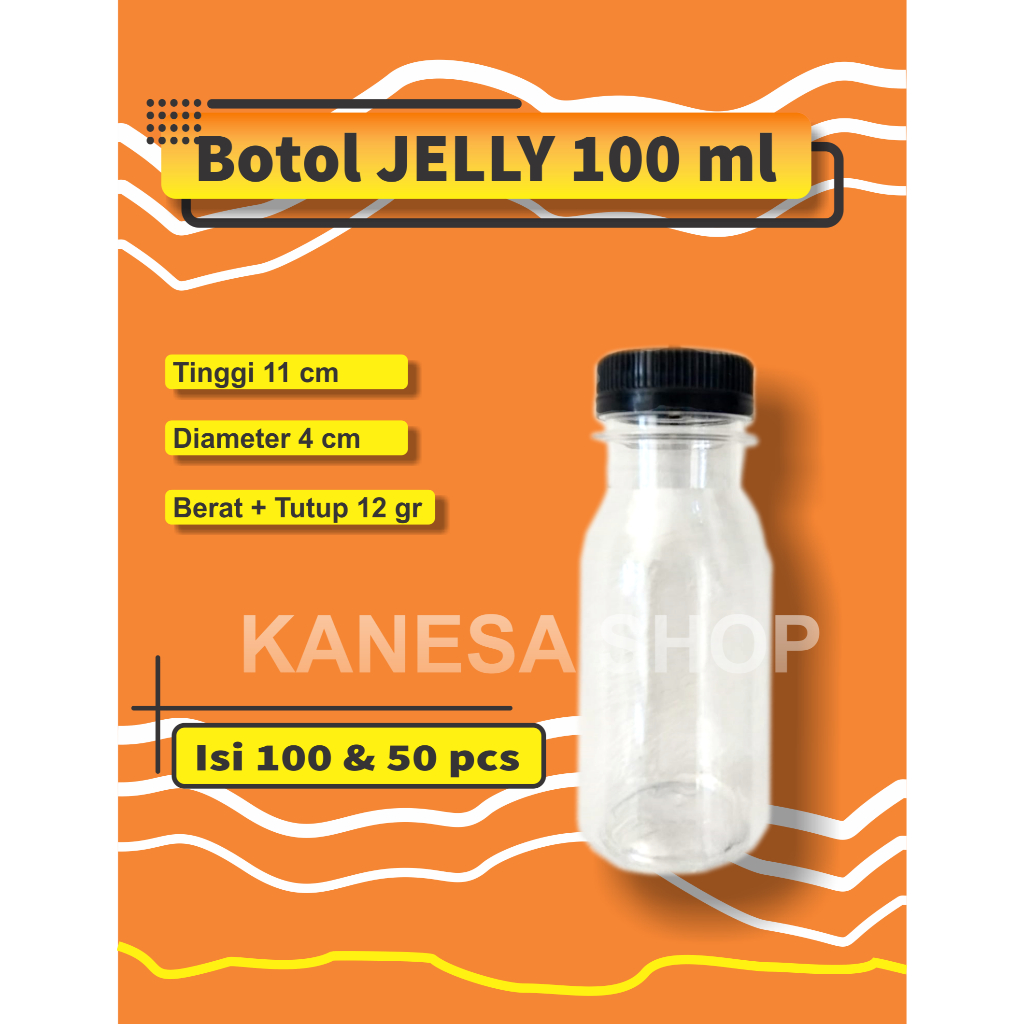 Botol Jelly 100ml isi 100pcs Free Kardus / Botol Plastik Jelly 100ml / Botol Plastik 100ml / Botol P
